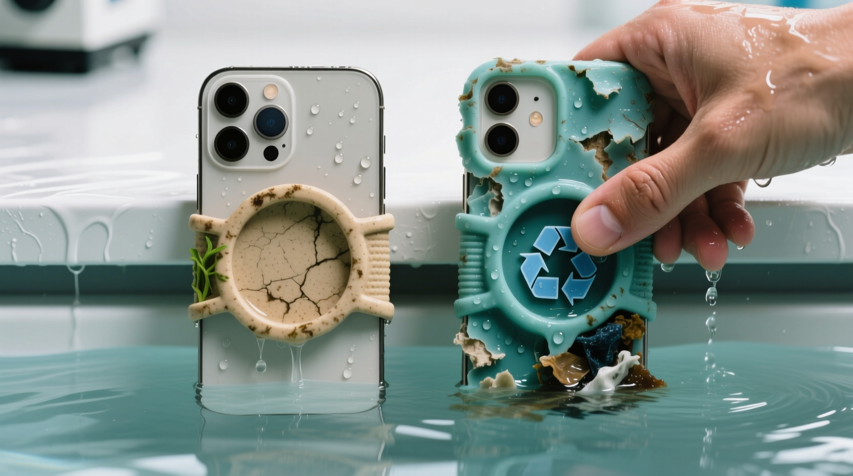 compostable vs ocean plastic phone grip which stays secure when wet