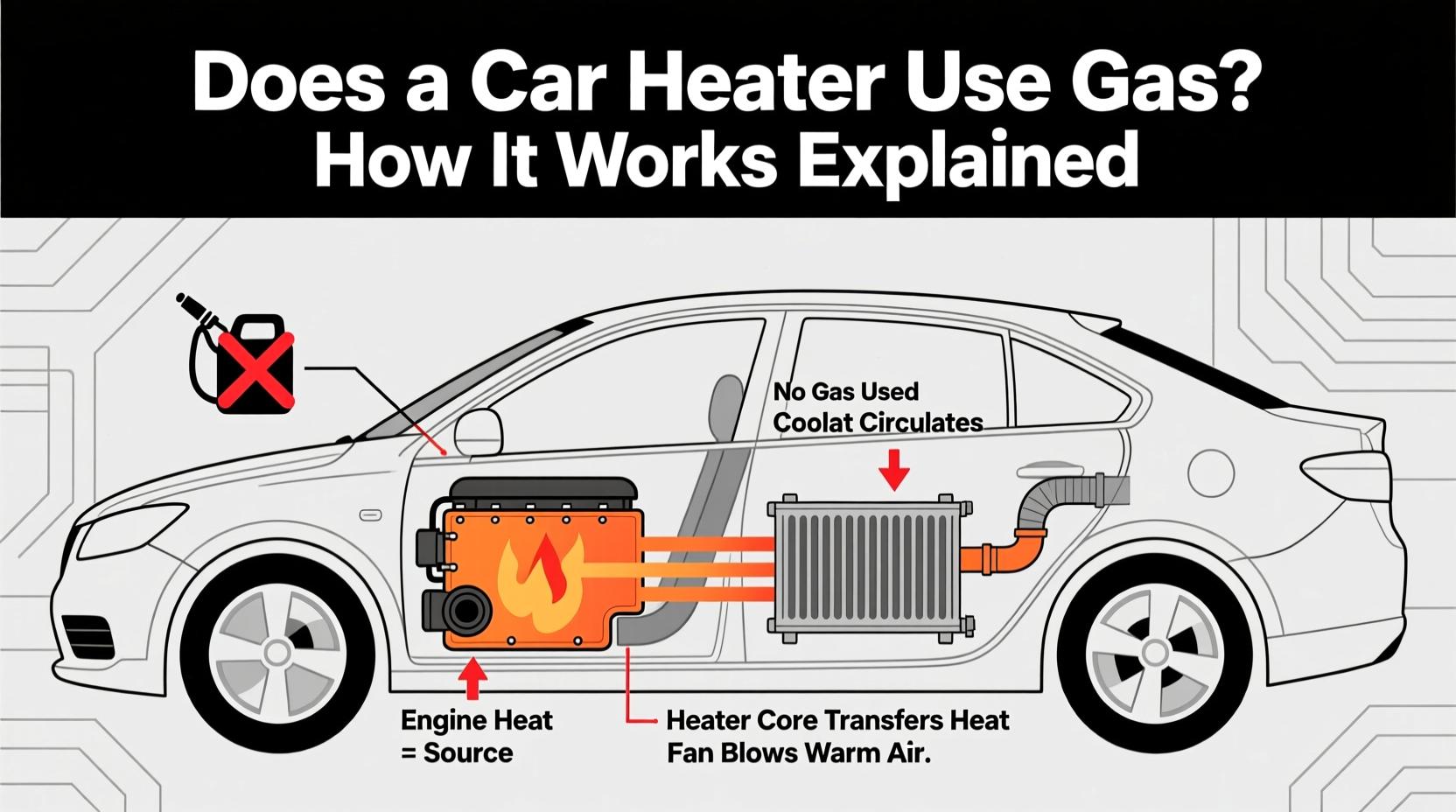 does heater use gas in car