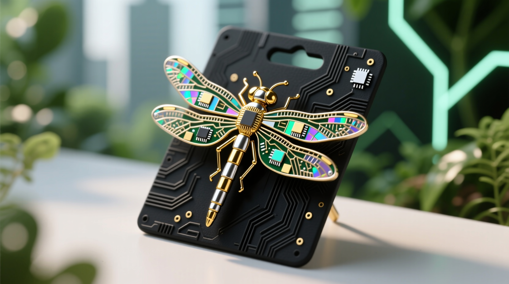Eco-friendly circuit board insect pins with metallic accents