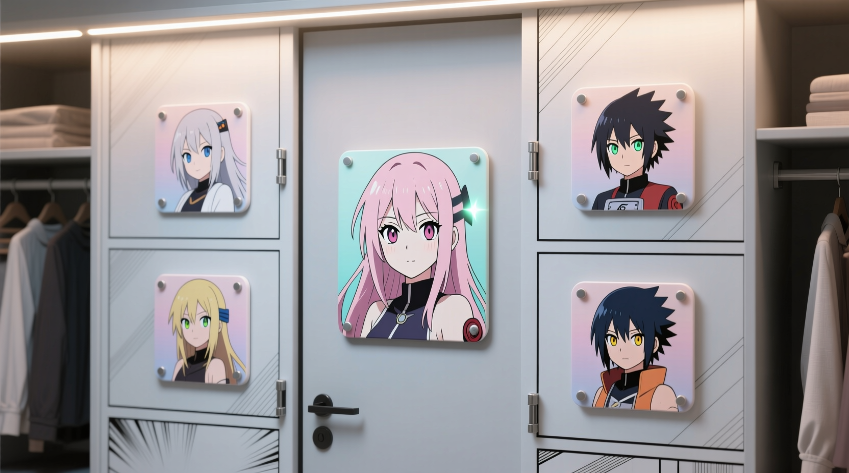 closet door anime merch display tips