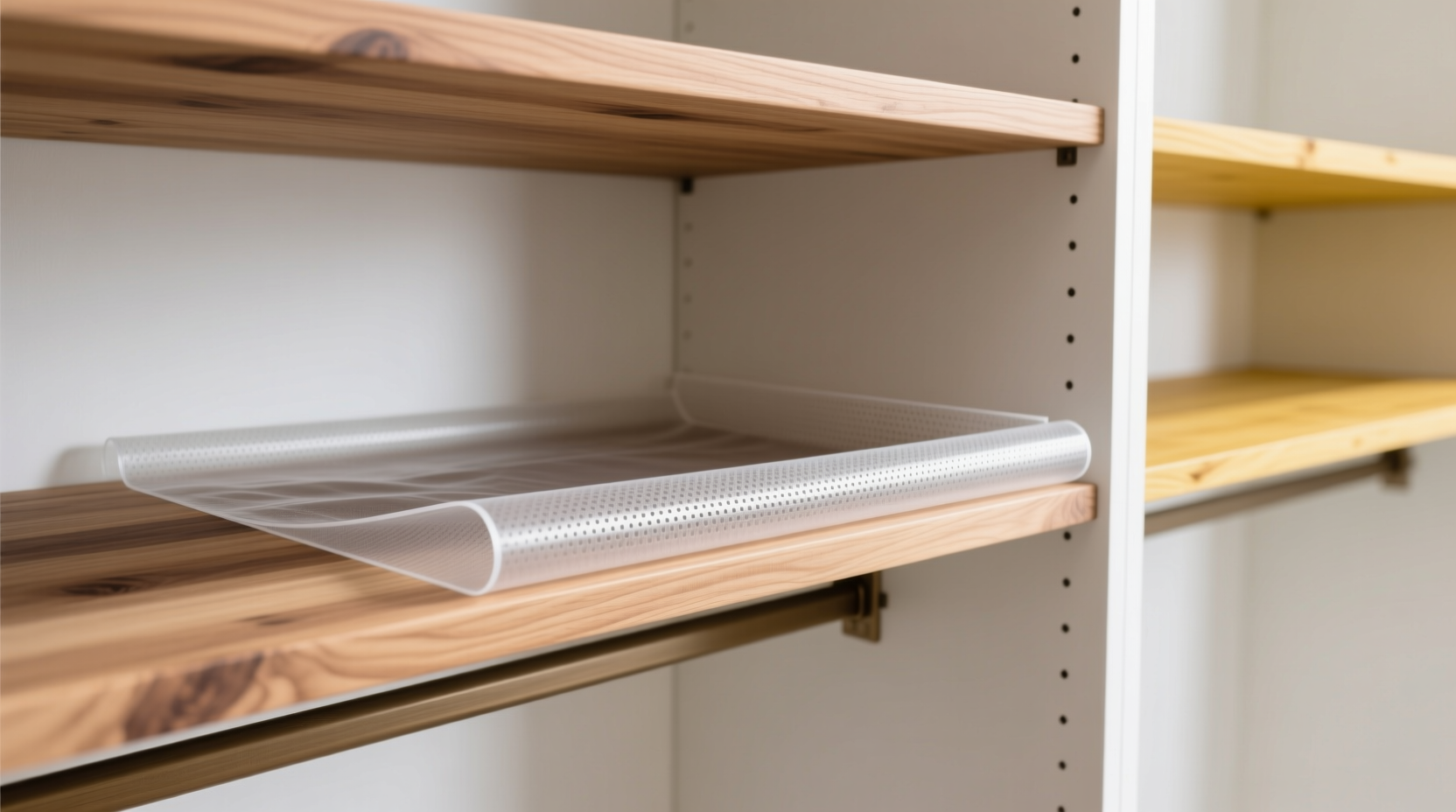 closet shelf liner vs no liner for light wood