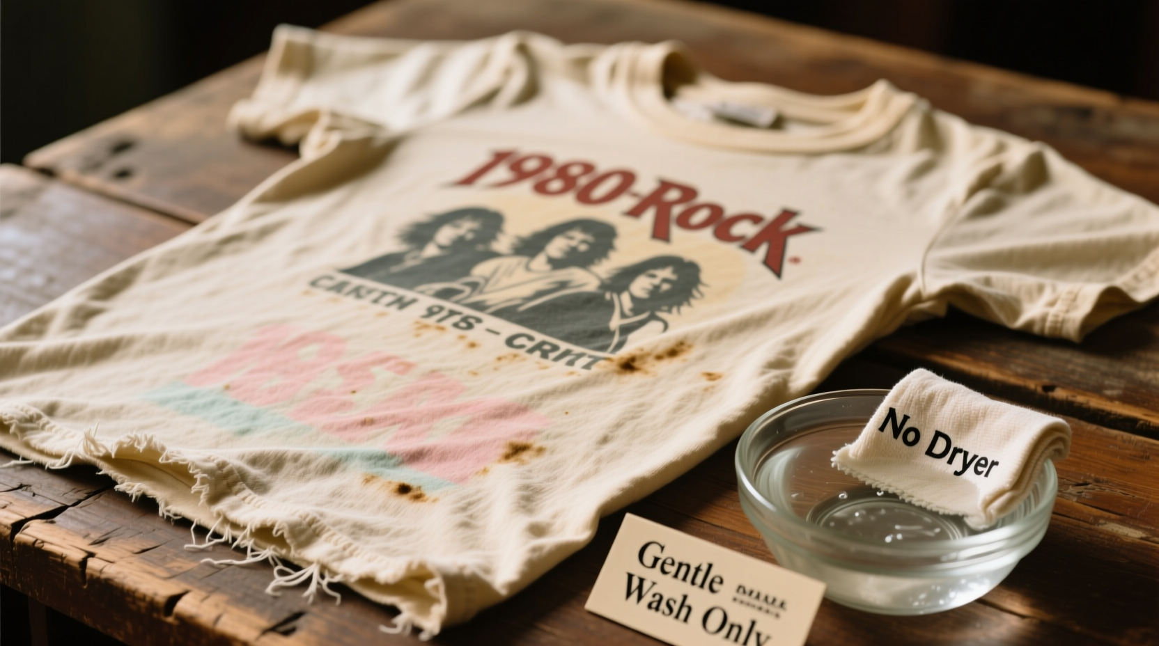 how to launder vintage band tees safely