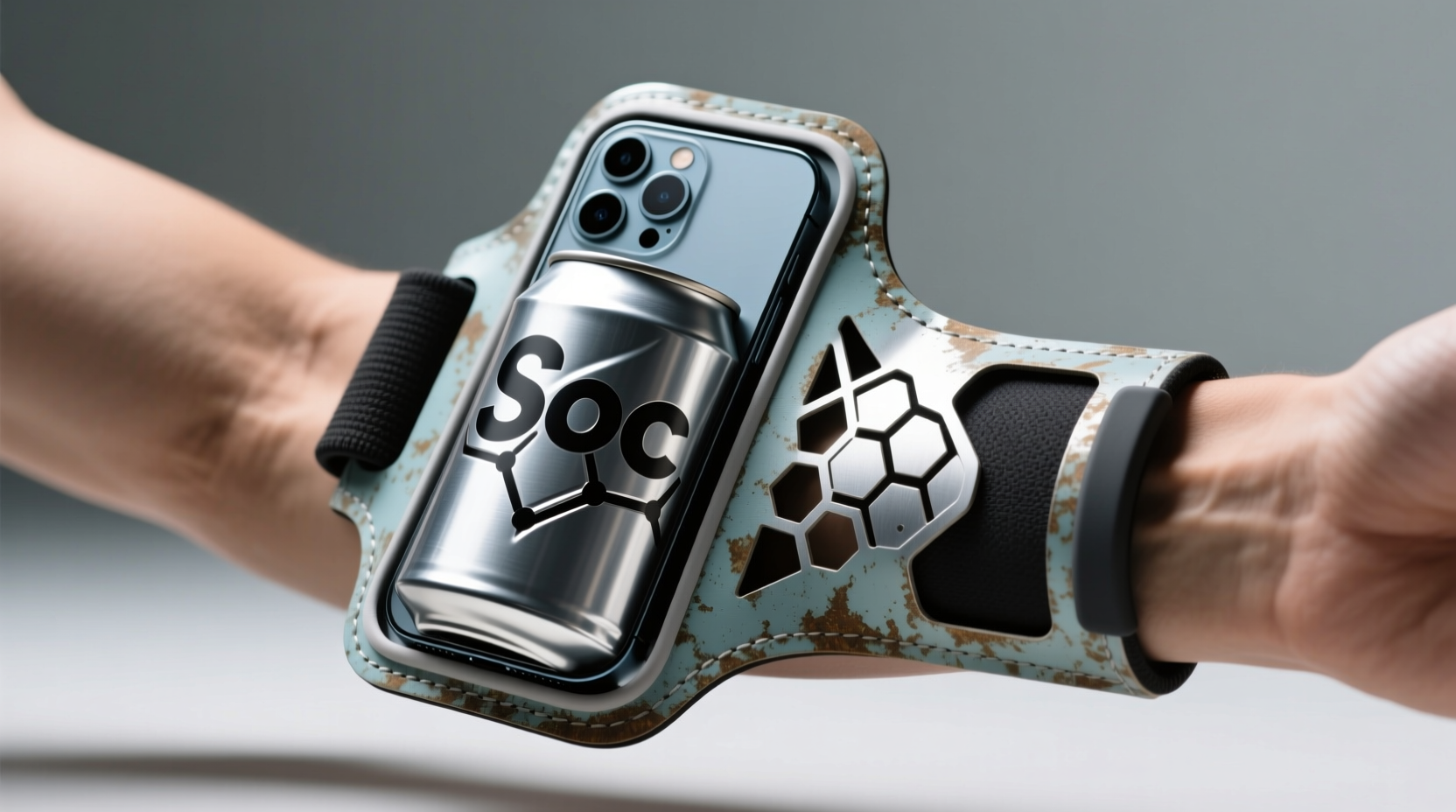 make a smartphone holding exercise armband out of a soc