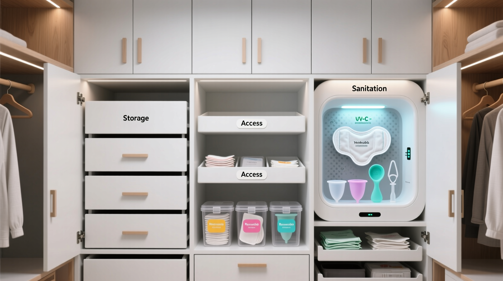 closet organization tips for menstrual products