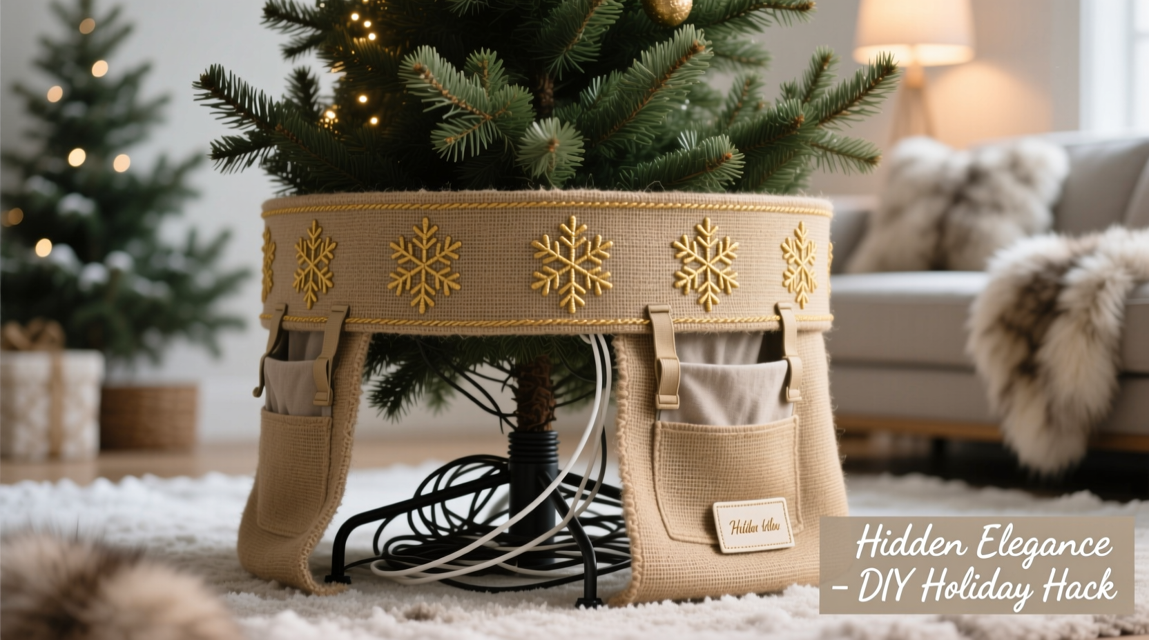 how to use christmas tree collar ideas to hide ugly stands and cords