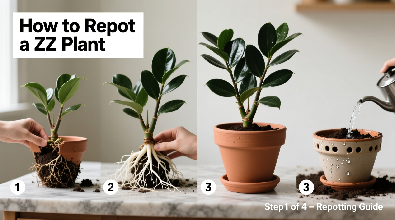 Repot ZZ Plants in 5 Steps | TheHomeSprouts