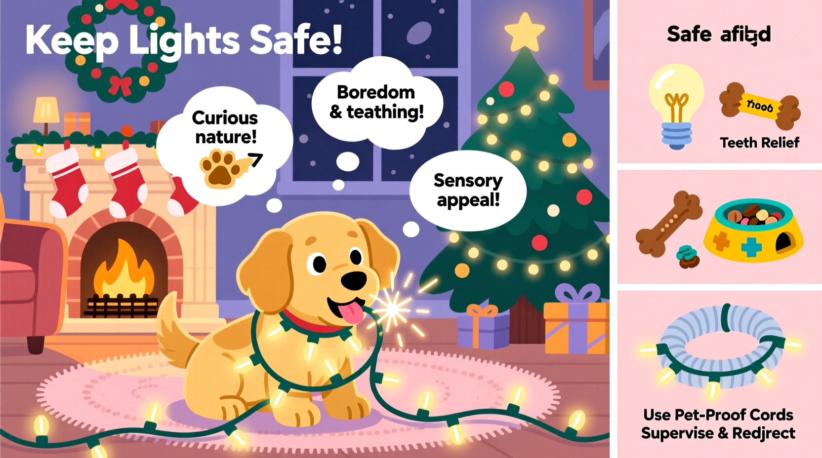 why do dogs chew christmas lights and how to keep them safe