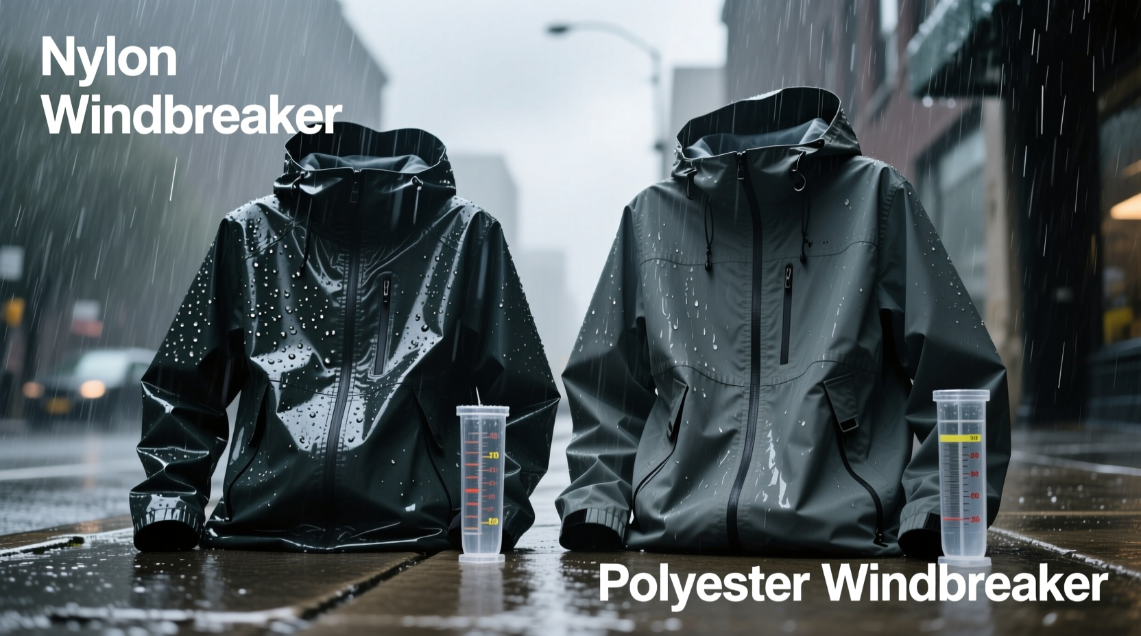 nylon vs polyester windbreakers which repels rain better in storms