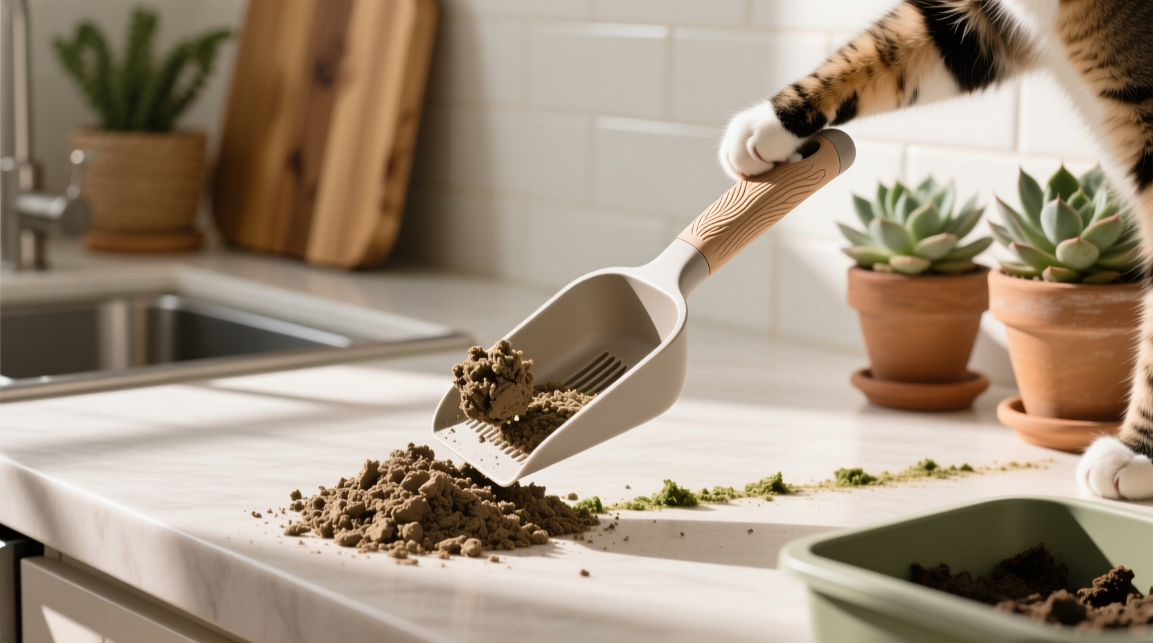 compostable vs wooden cat litter scoops