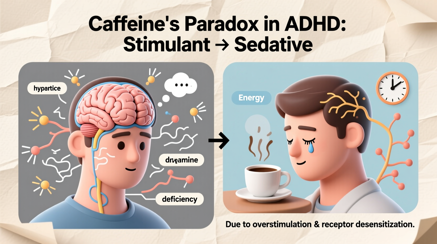 why does coffee make me sleepy instead of energetic adhd explained