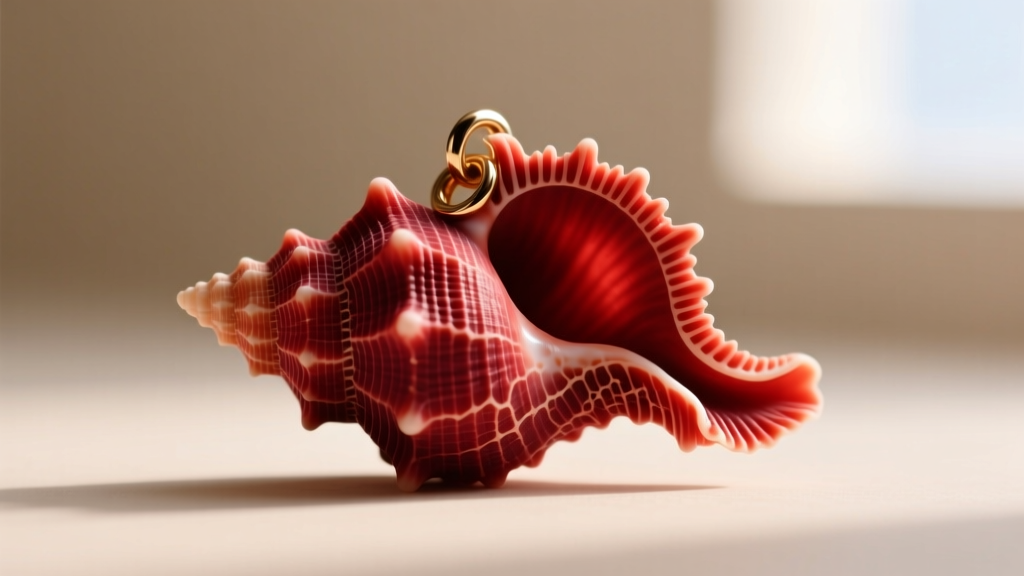 Macro shot of a vibrant Mediterranean red coral cornicello charm showing natural organic textures and deep crimson hues
