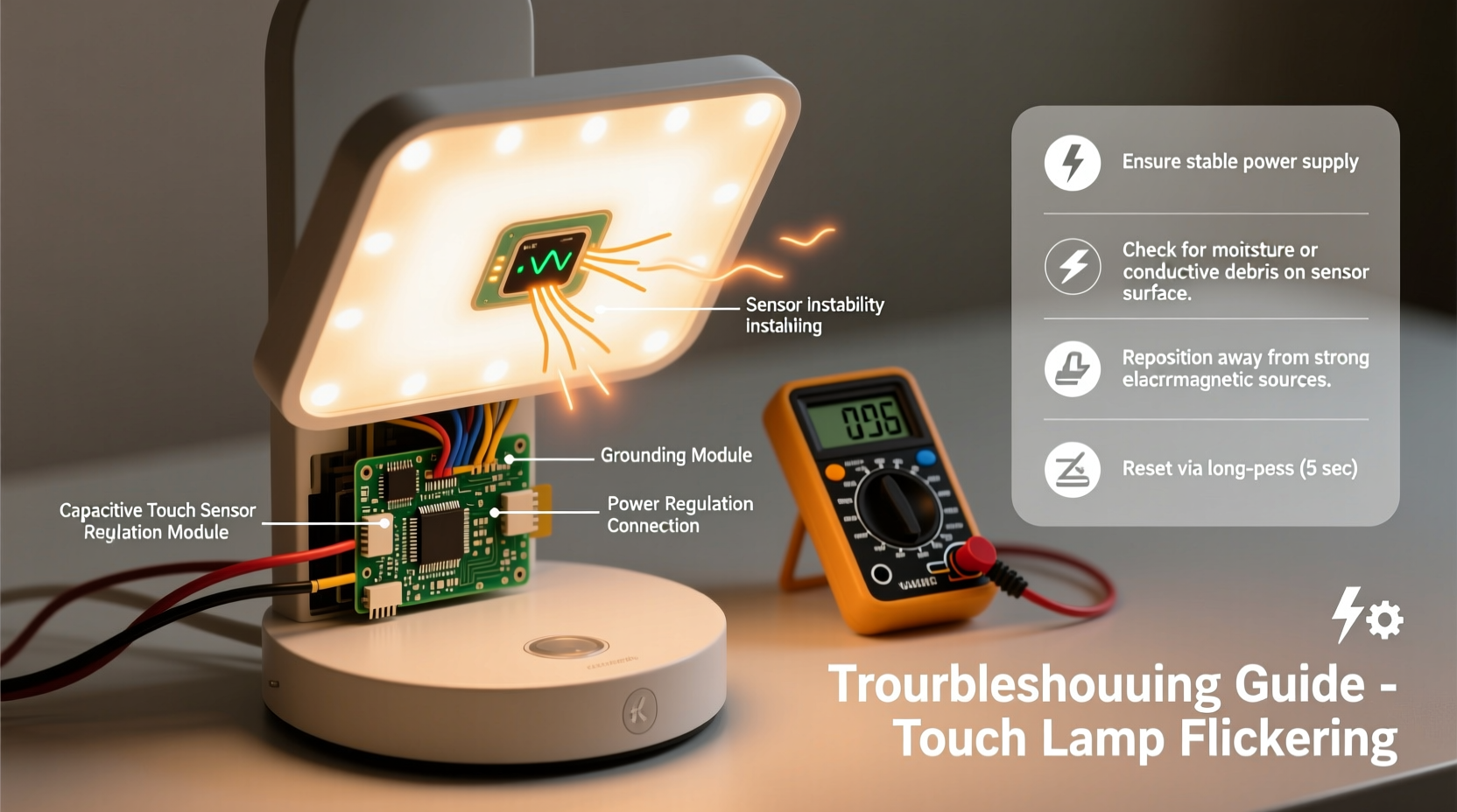 why does my touch lamp flicker and how to stabilize the sensor