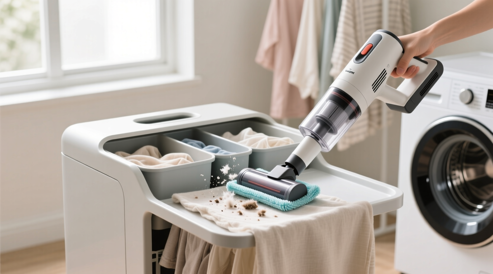 how to clean a fabric laundry sorter