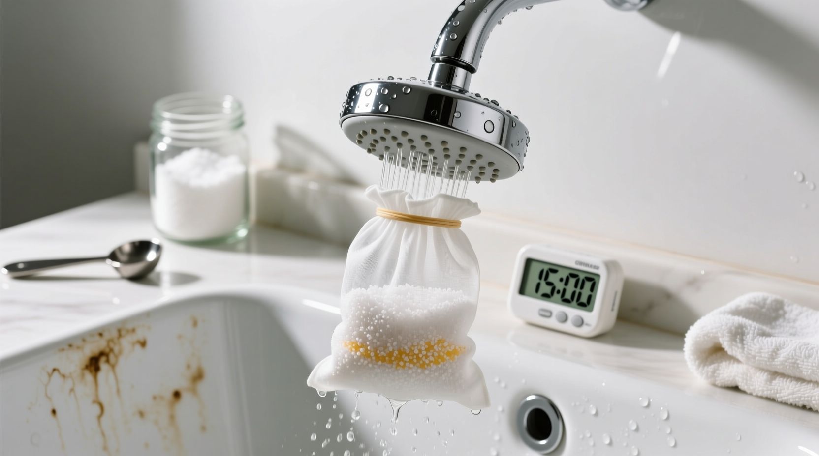 citric acid showerhead cleaning eco friendly hard water removal