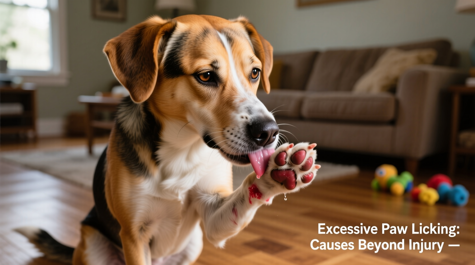 why do dogs lick their paws excessively when no injury is present