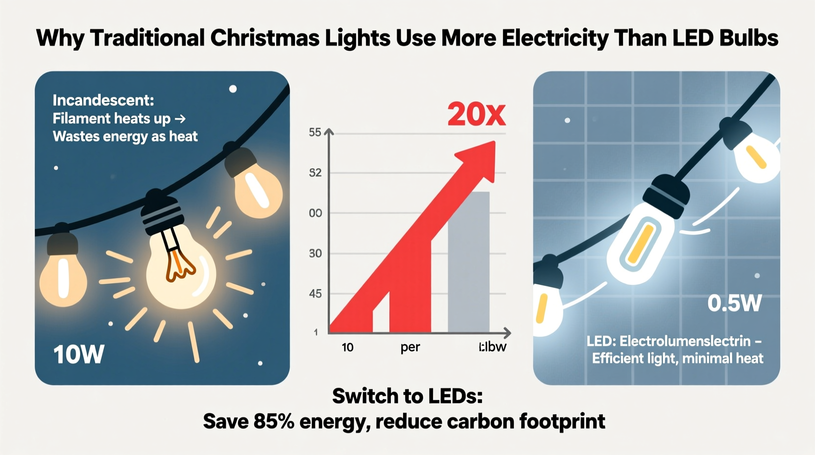 Why Do Christmas Lights Use So Much Electricity Compared To Led Bulbs