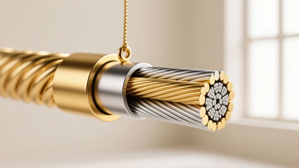 Cross-section diagram of a gold filled wire revealing the inner jeweler's brass core and the thick outer 14k gold alloy layer