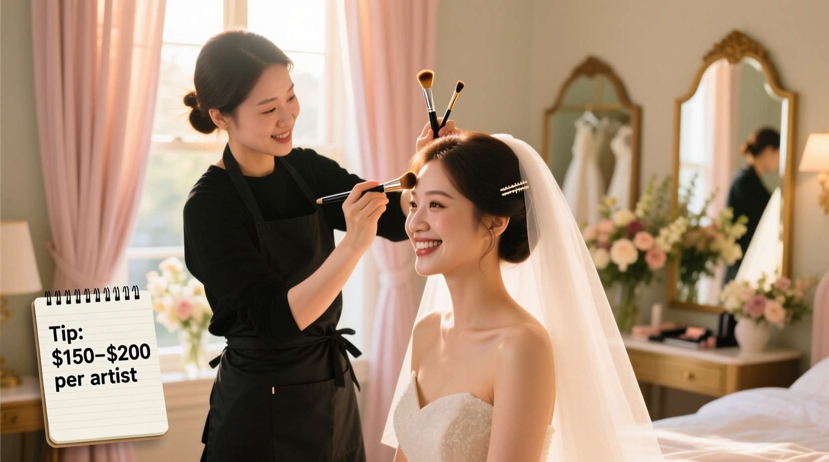 how much to tip wedding hair and makeup