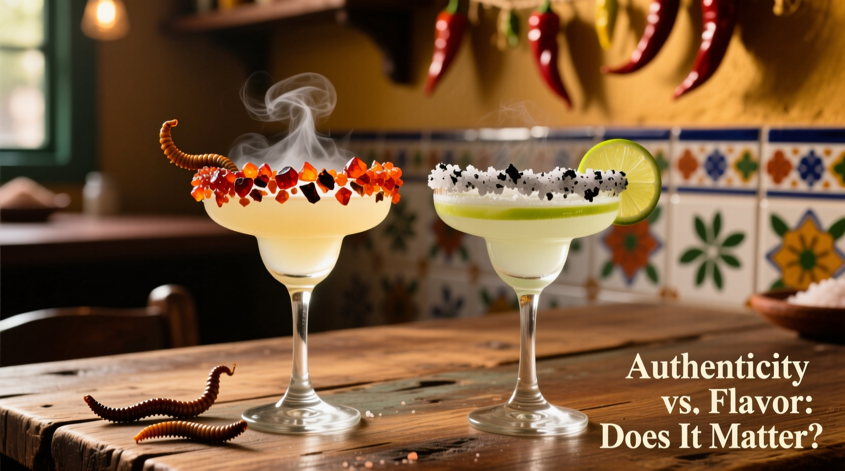 mezcal worm salt vs smoked sea salt in margarita rims does authenticity affect flavor