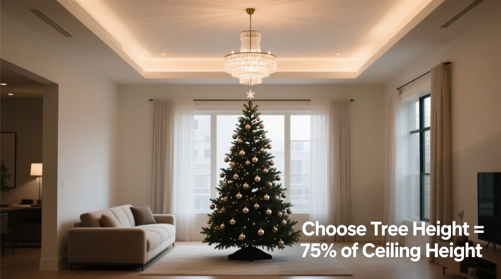 how to choose the right height for your christmas tree based on room dimensions