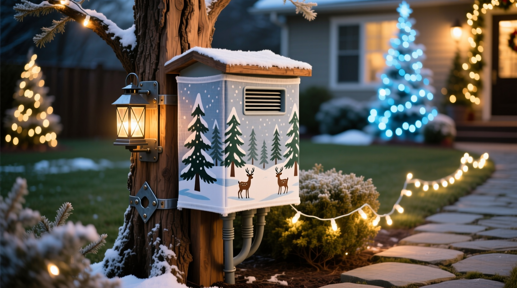 how to hide transformer boxes for outdoor christmas lights without blocking airflow