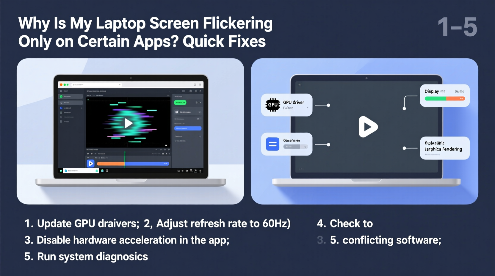why is my laptop screen flickering only on certain apps quick fixes