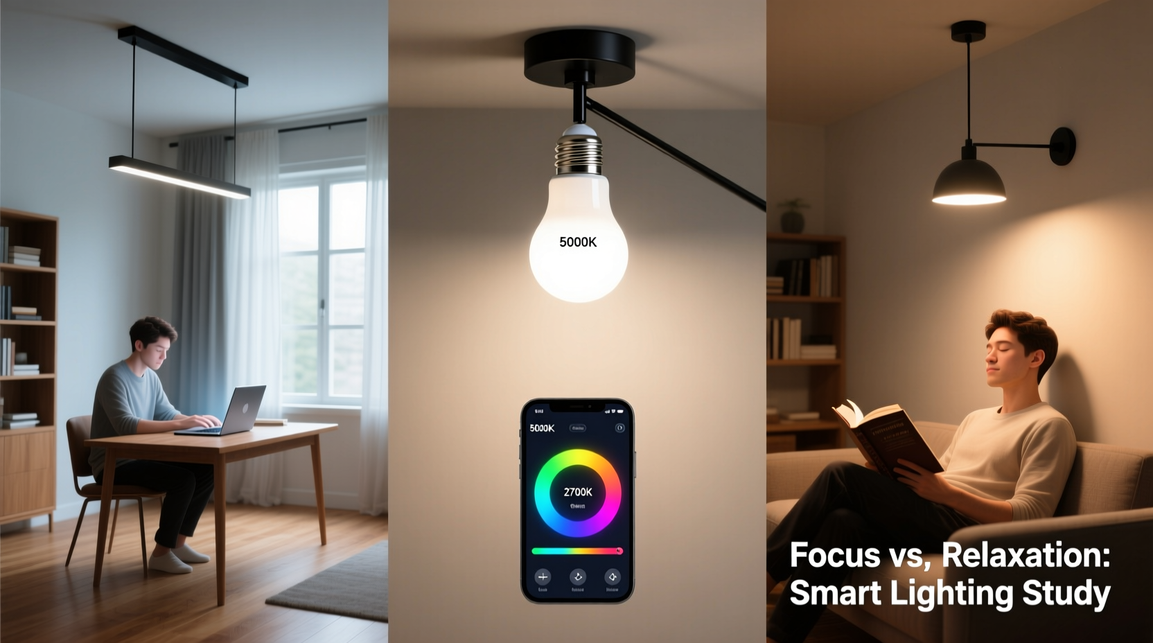 smart bulb colors vs white light which improves focus and relaxation
