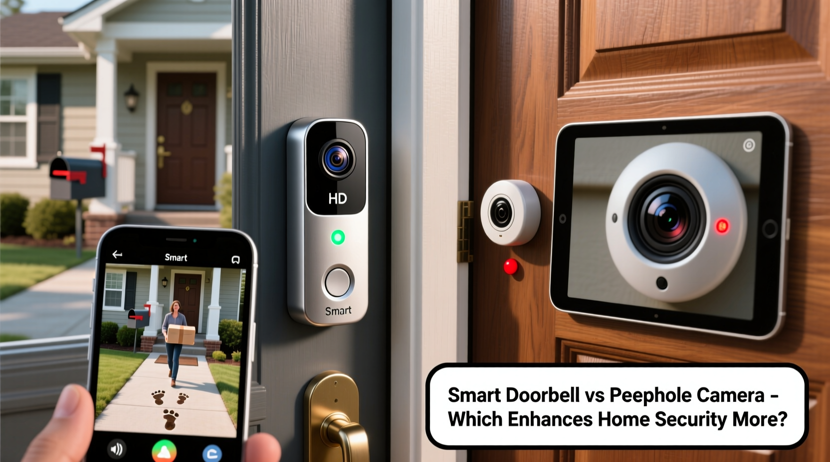 smart doorbell vs peephole camera which improves home security more