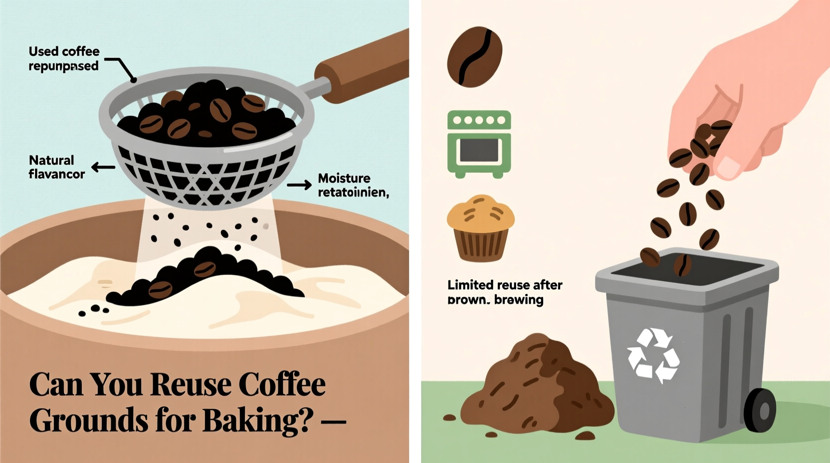can you reuse coffee grounds for baking or are they past their prime