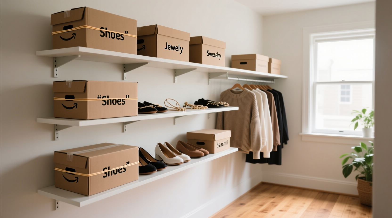 closet organization tips zero budget with amazon boxes