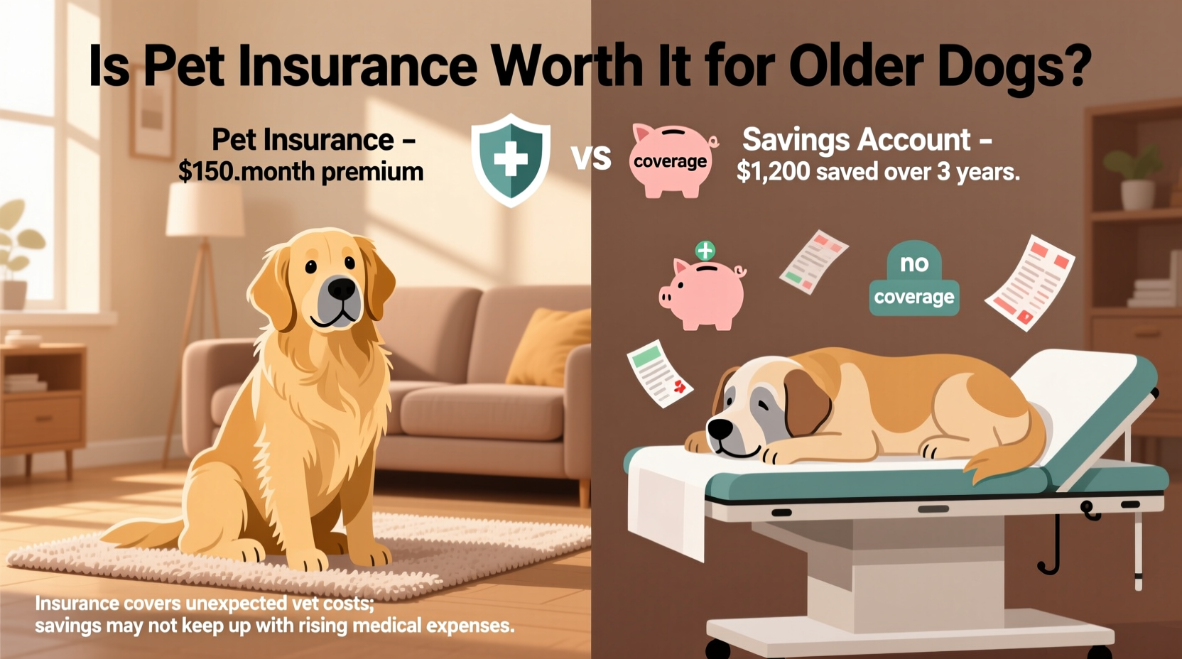 pet insurance vs savings account is insurance really worth it for older dogs