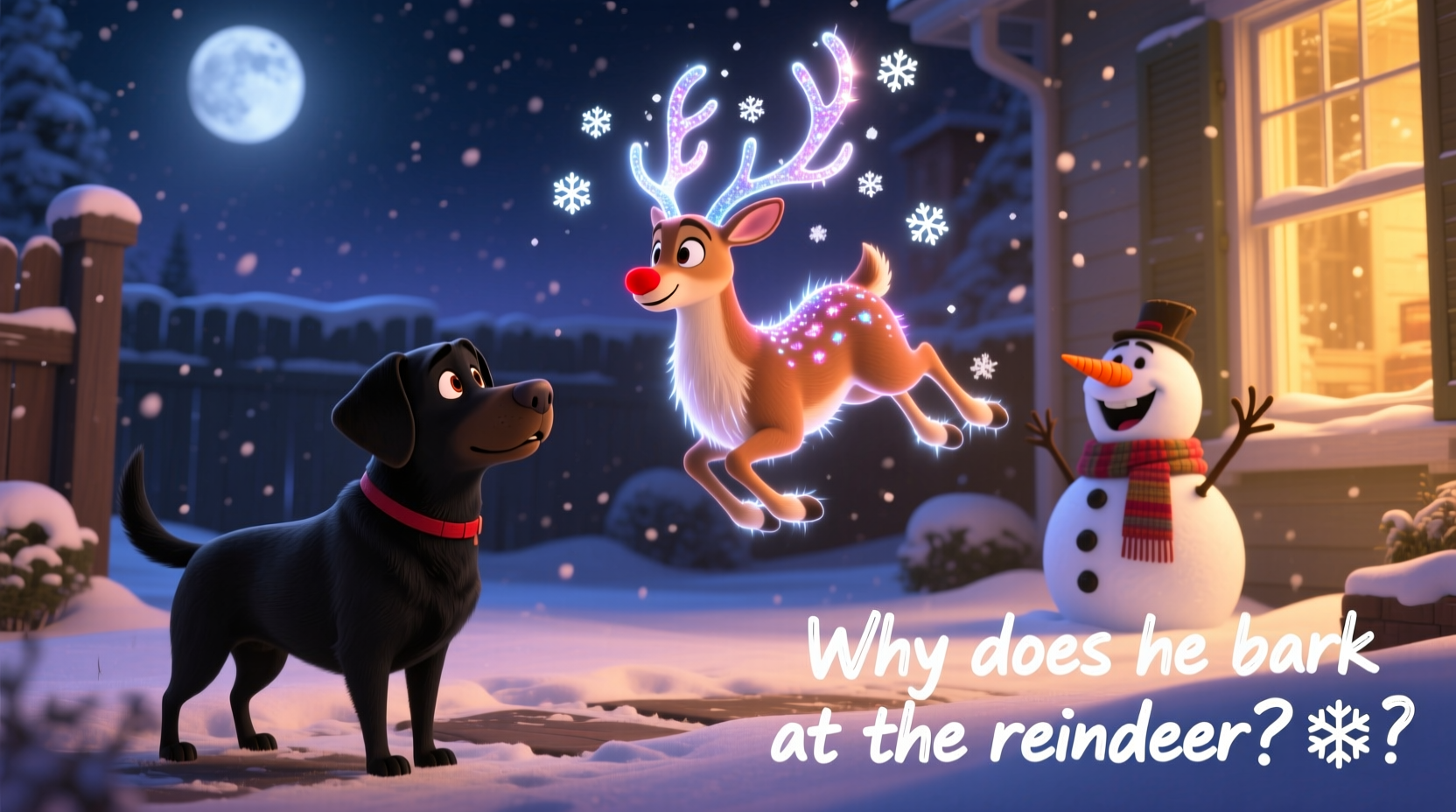 why does my dog bark at the animated reindeer but ignore the singing snowman
