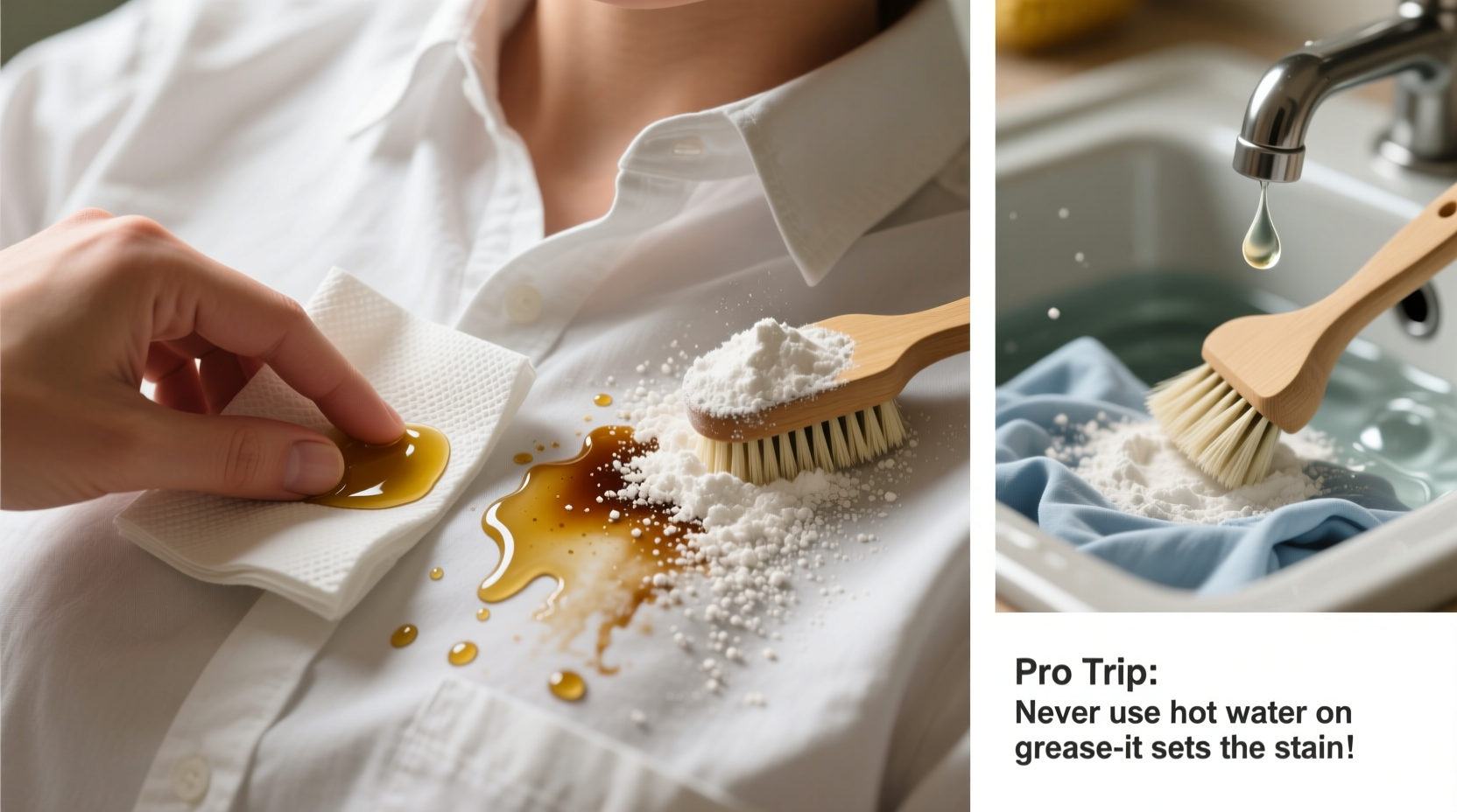 how to get food grease out of clothes