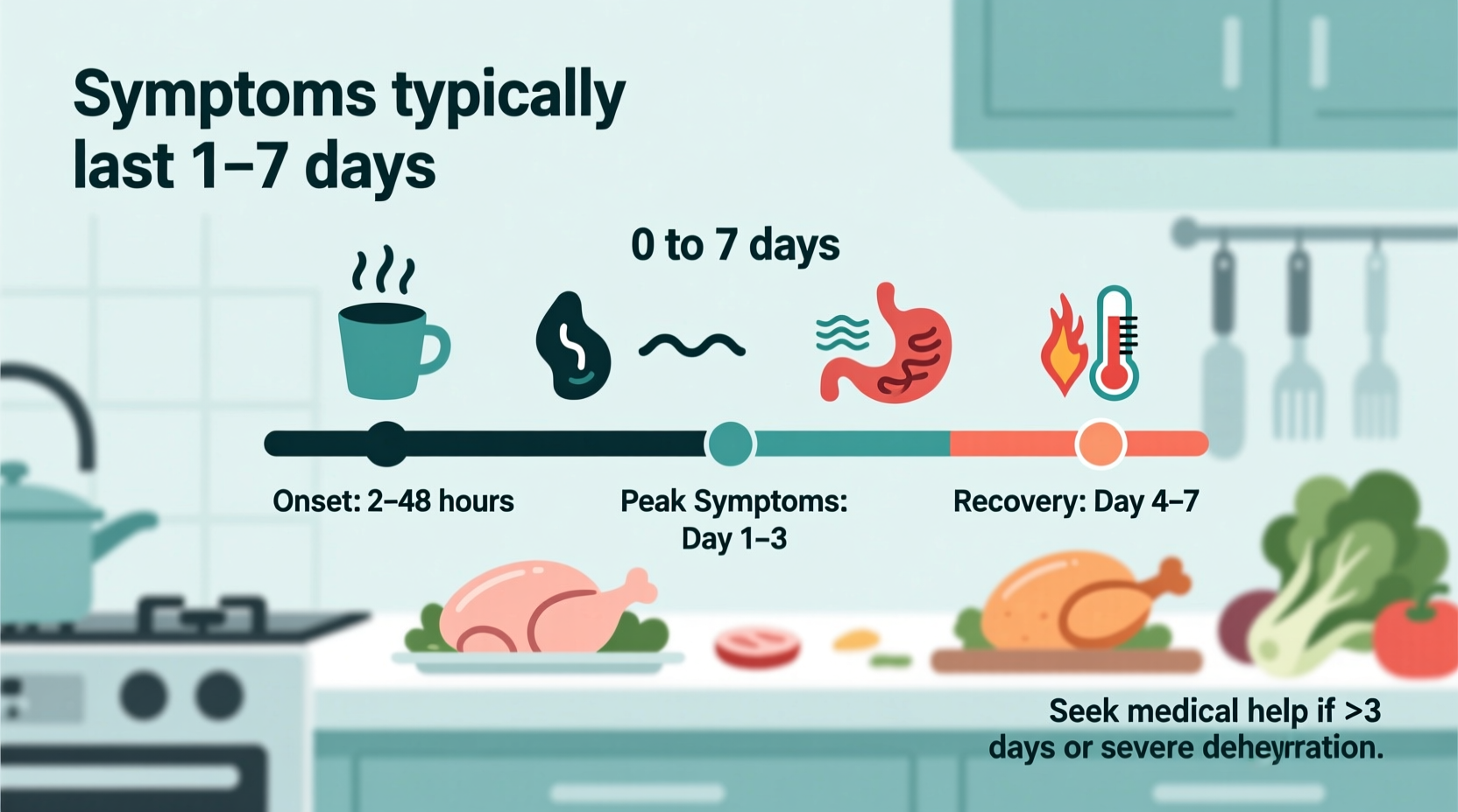 how long can food poisoning symptoms last