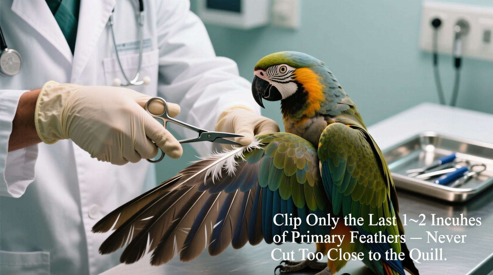 how to clip bird wings
