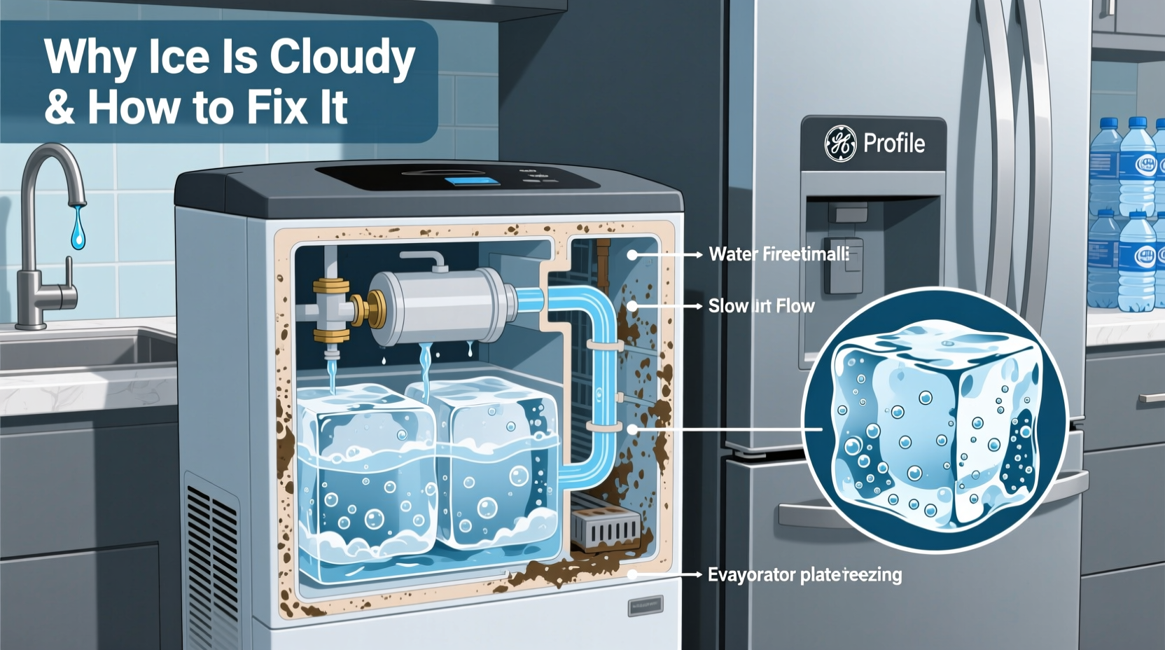 why is my ice maker producing cloudy ice and how to fix it