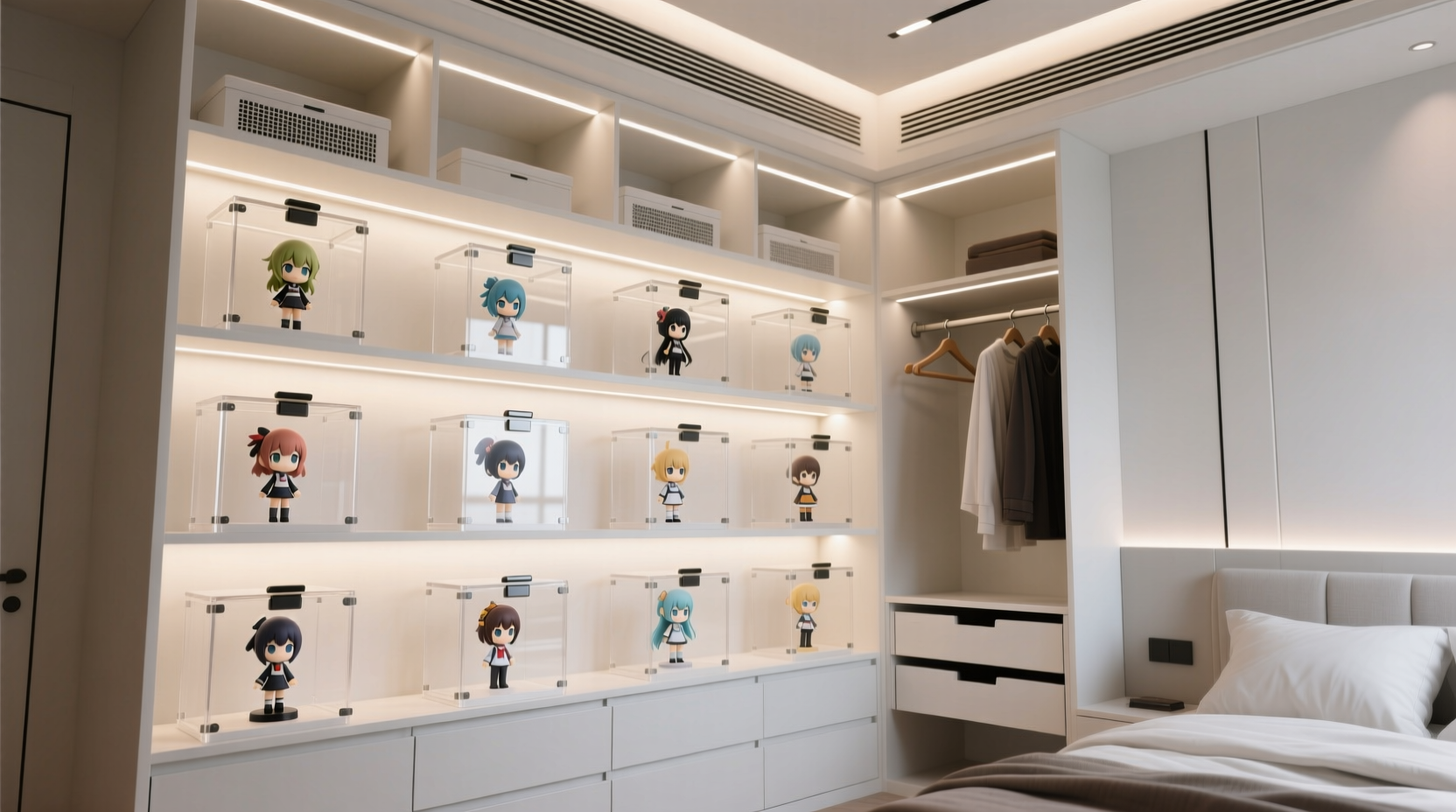 closet organization tips for anime figure displays