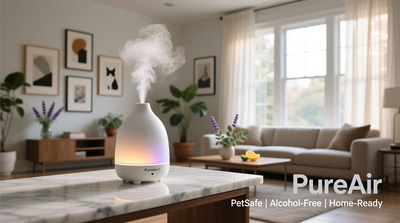 pet safe air diffusers with alcohol free scents for homes that entertain