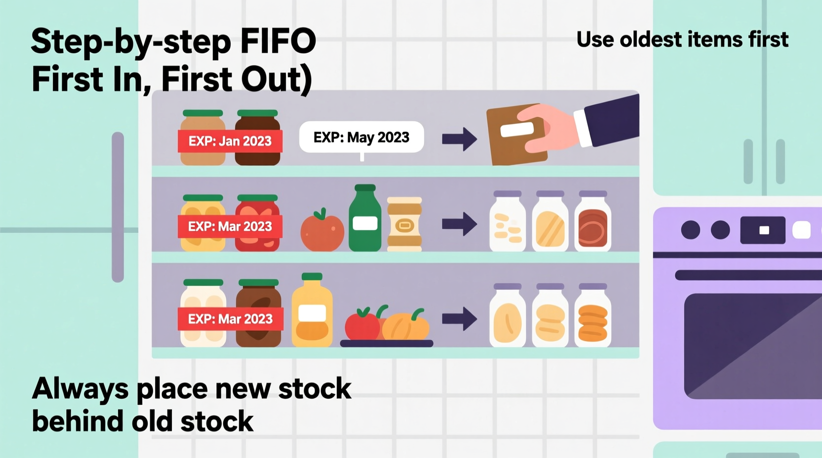 how do you use the fifo method to restock food