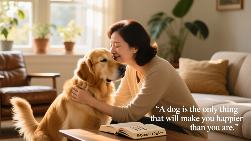 A parent hugging their dog and giving them a gentle kiss on the forehead
