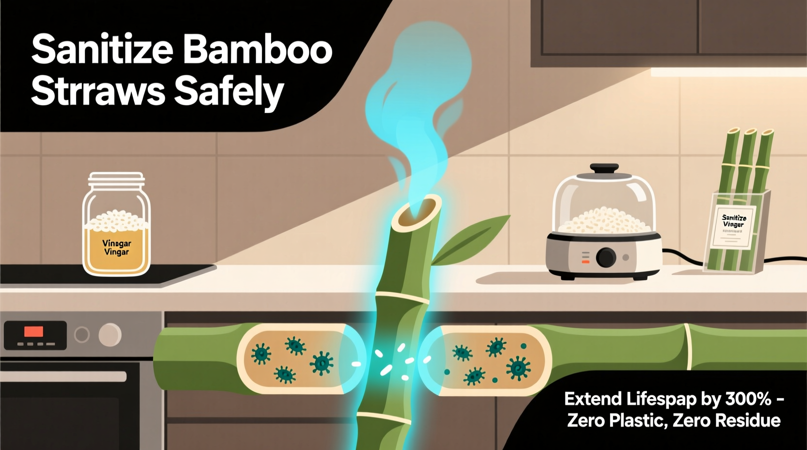 eco friendly cleaning bamboo straw sanitization