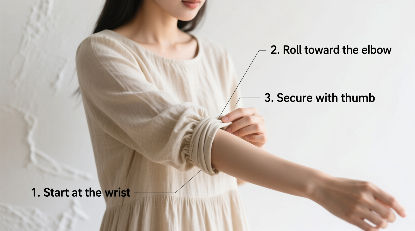how to roll dress sleeves neatly without them falling down