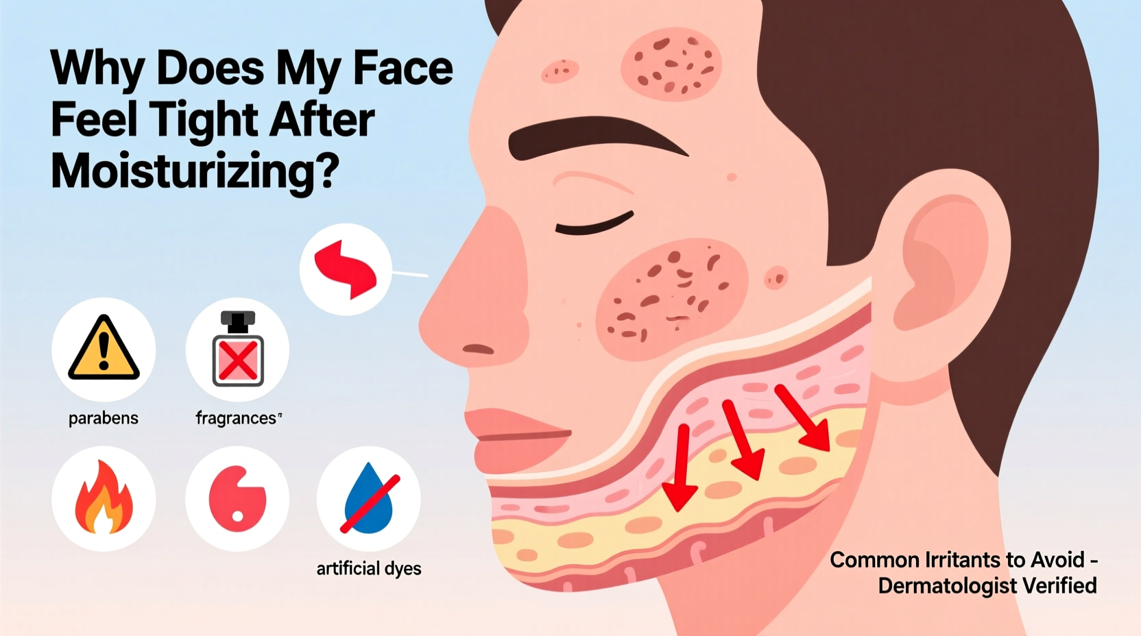 why does my face feel tight after moisturizing ingredient red flags