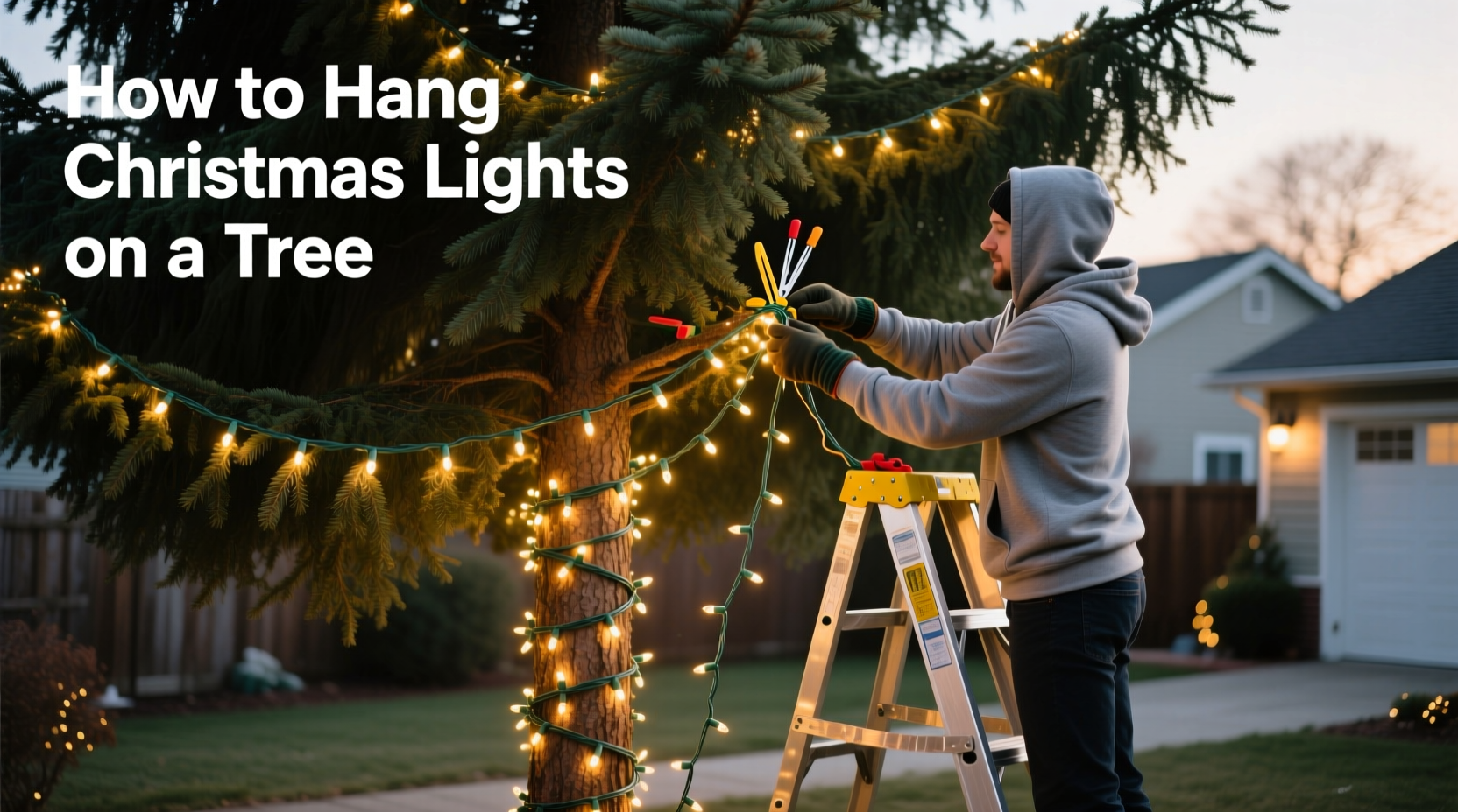 how to hang christmas lights on tree