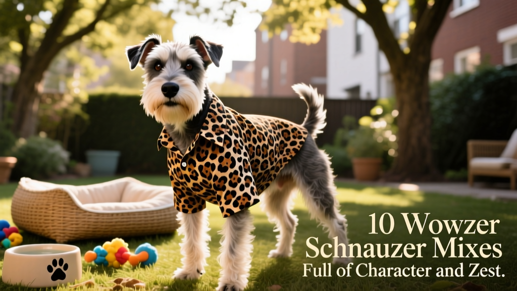 Schnorgi wearing leopard animal print shirt