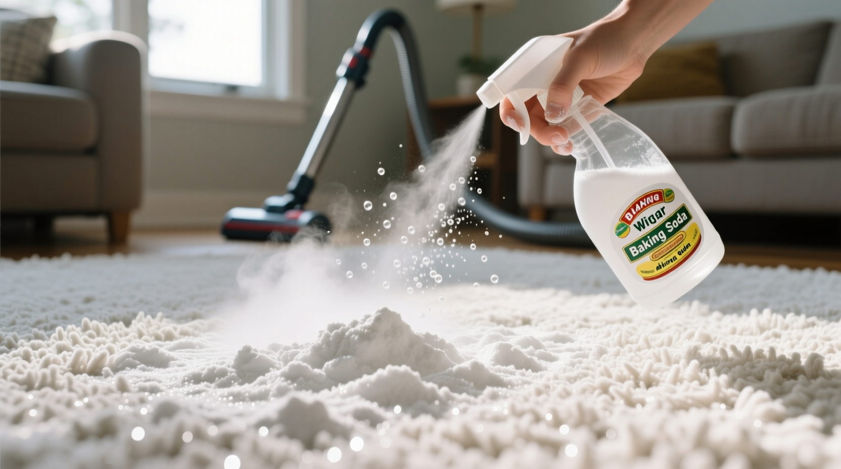 use baking soda and vinegar to clean your carpet