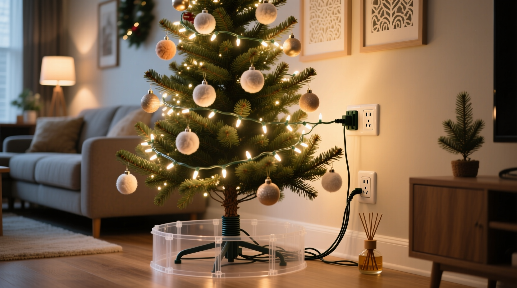 how to make a kid proof christmas tree with secure lighting