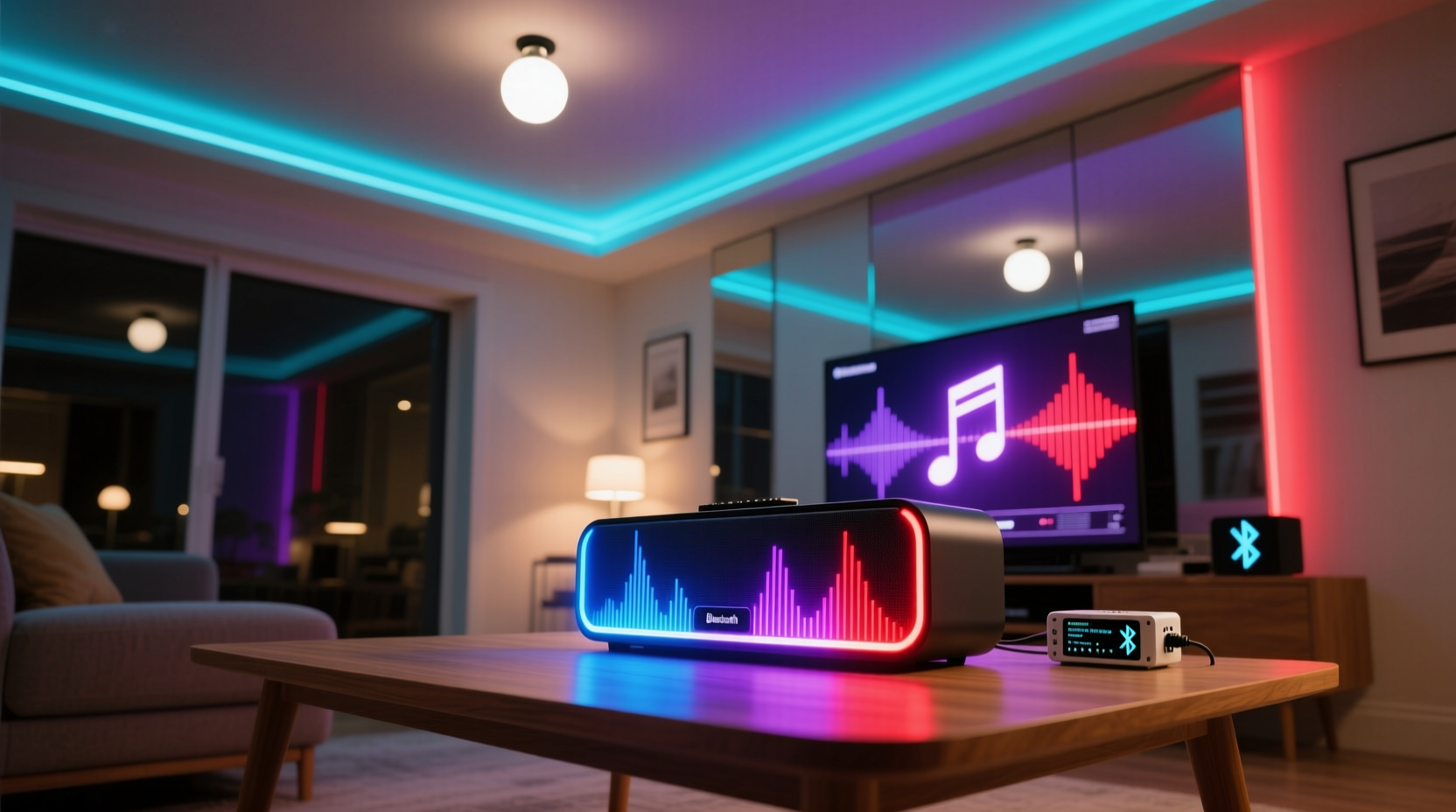 can you use bluetooth speakers to sync music with non smart lights