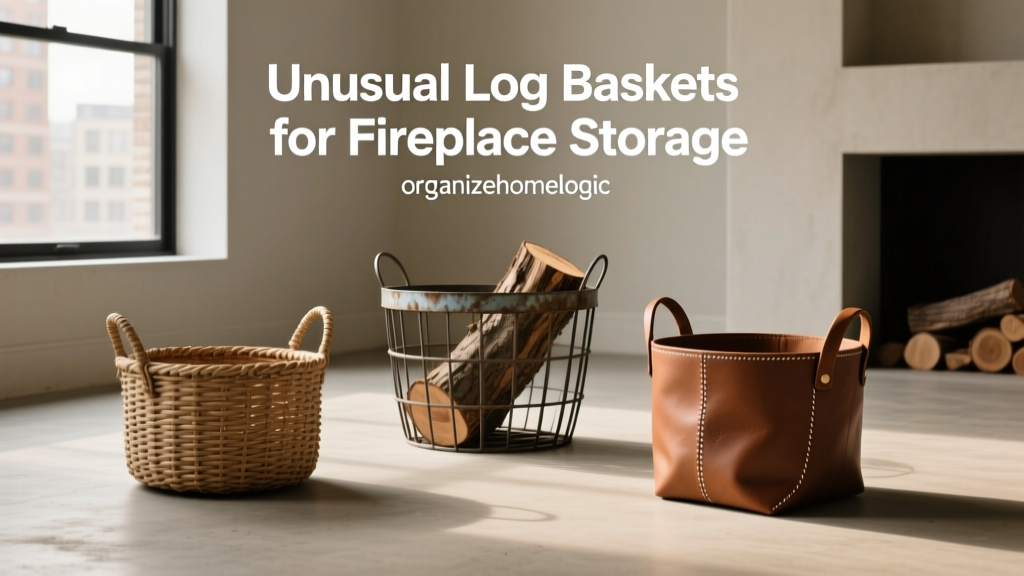Unusual Log Baskets for Fireplace Storage
