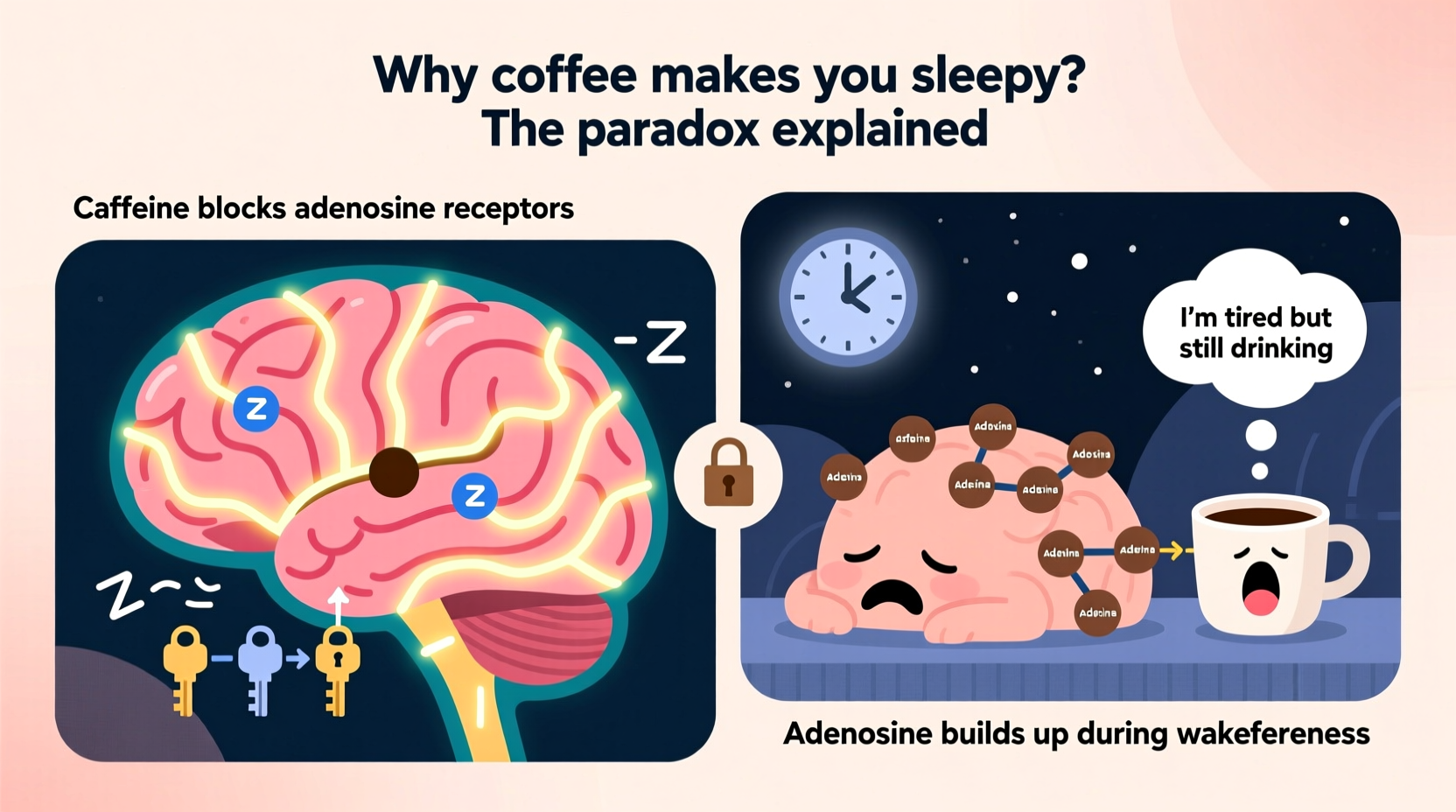 why does coffee make me sleepy instead of awake understanding the paradox